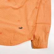Crocodile クロコダイル ギンガムチェック 長袖 シャツ L/オレンジ系 レディース JAPAN FABRIC