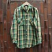 Vintage L/S cotton flannel shirt [1960s-] [penneys BIG MAC] Green Plaid