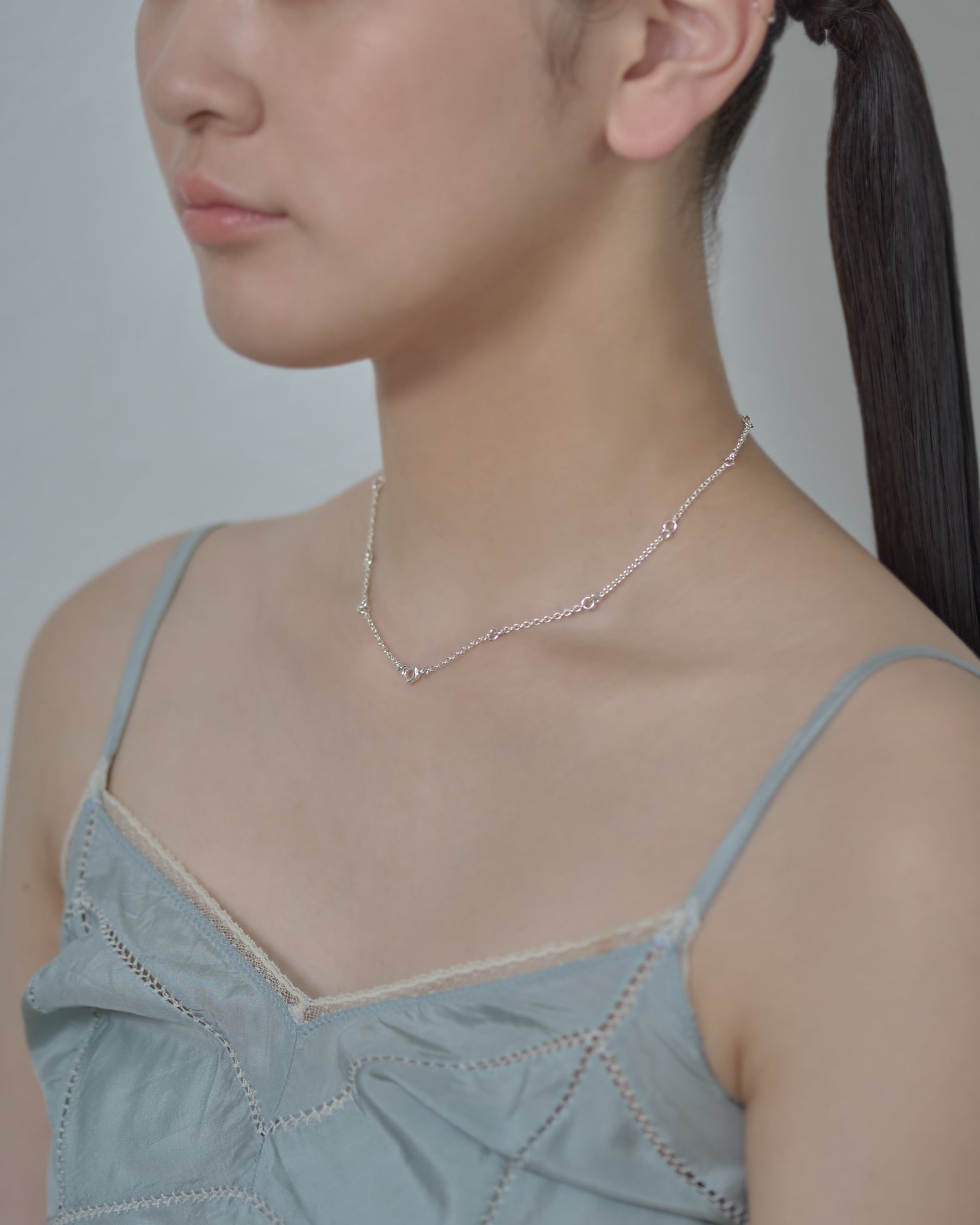 bone HEART necklace mini silver925 #LJ20018N | LANIE