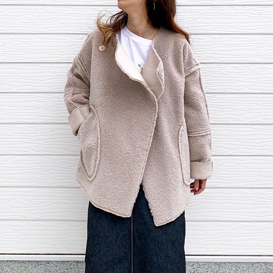 【未使用、超美品】リバーシブルムートンブルゾン SHIPS（シップス） コート ムートンコート リバーシブルフェイク