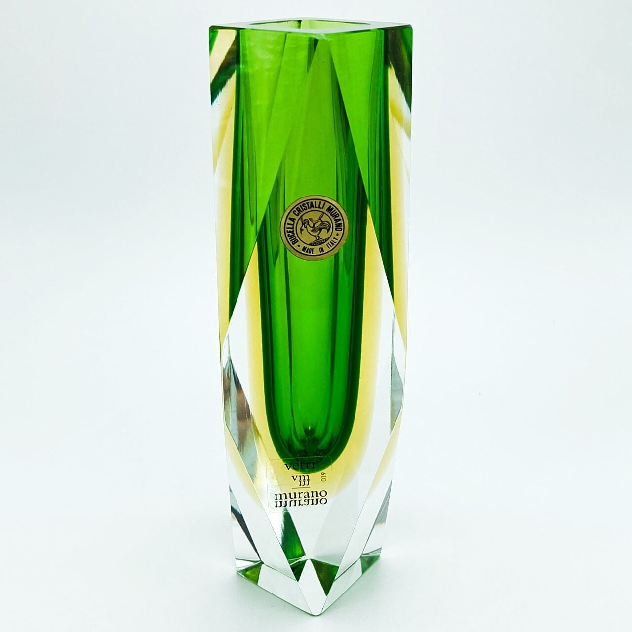 ヴェネチアガラス ムラノ イタリア vetri murano 花瓶 クリア グリーン 