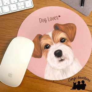 【 ジャックラッセルテリア 水彩画風 毛色1色 】 パステルカラー マウスパッド 犬 うちの子 犬グッズ プレゼント