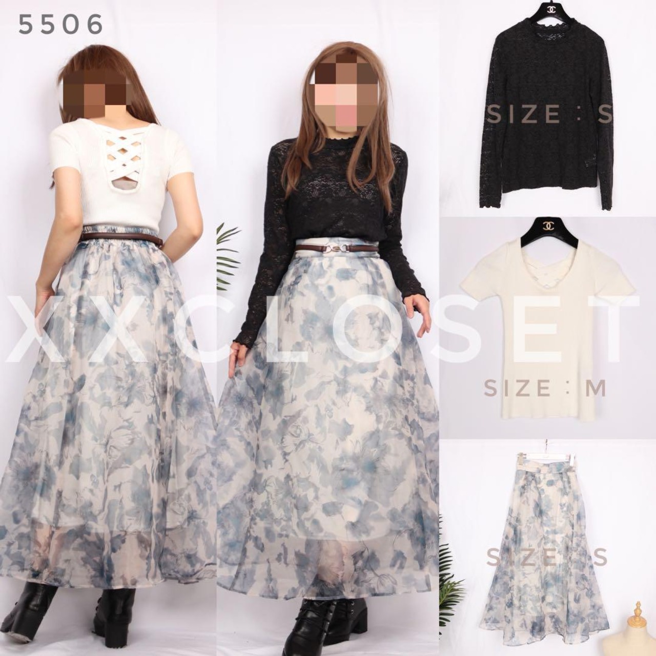 着画 コーデ売り☆5506【トップス2着×スカート】スナ系春夏キレイめ 