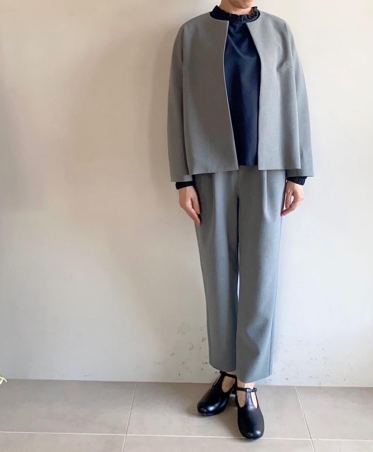 TRAVAIL MANUEL ダブルクロスノーカラージャケット | Pay ID