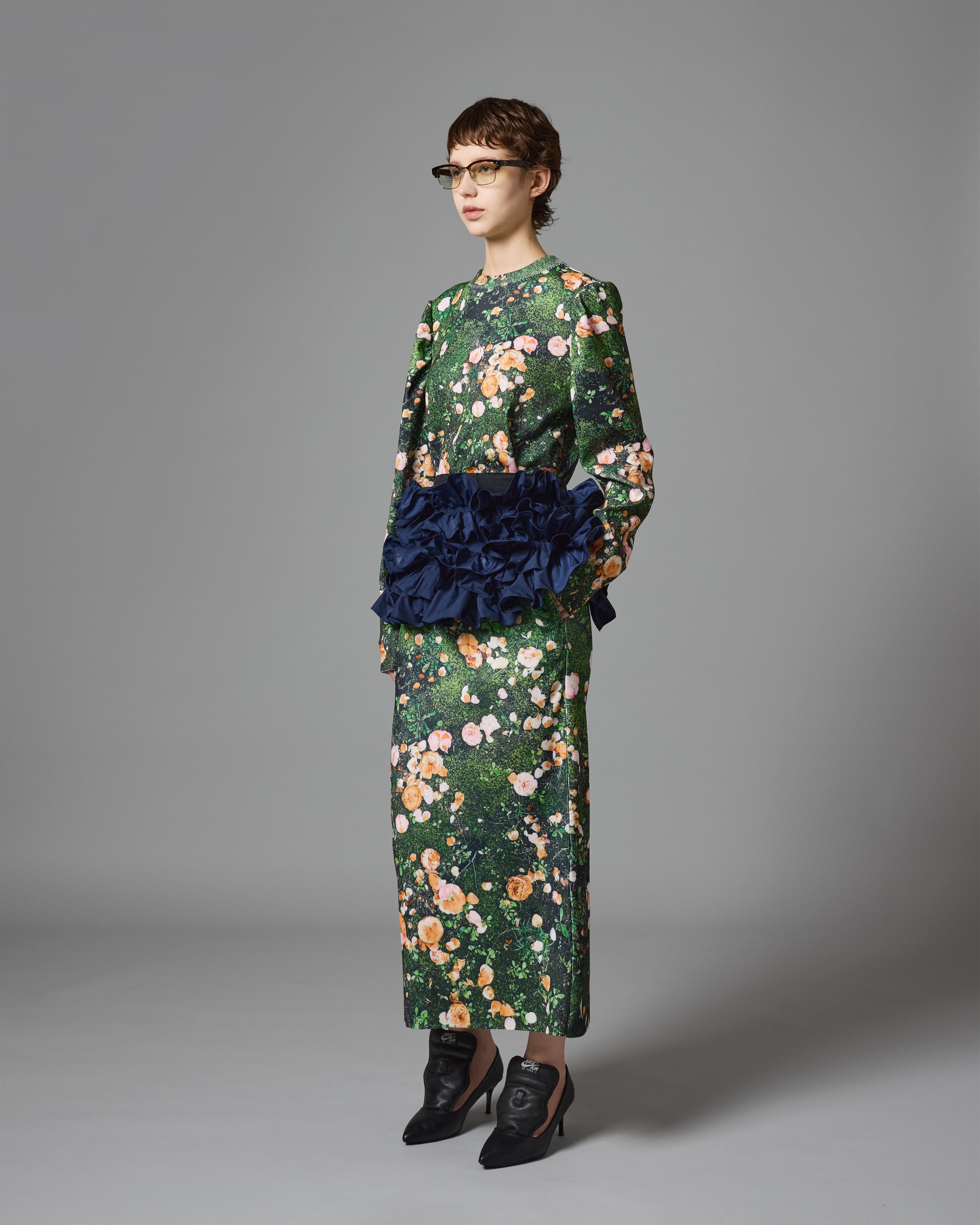 NON TOKYO ノントーキョー】 / PRINT RIB SKIRT プリントリブスカート