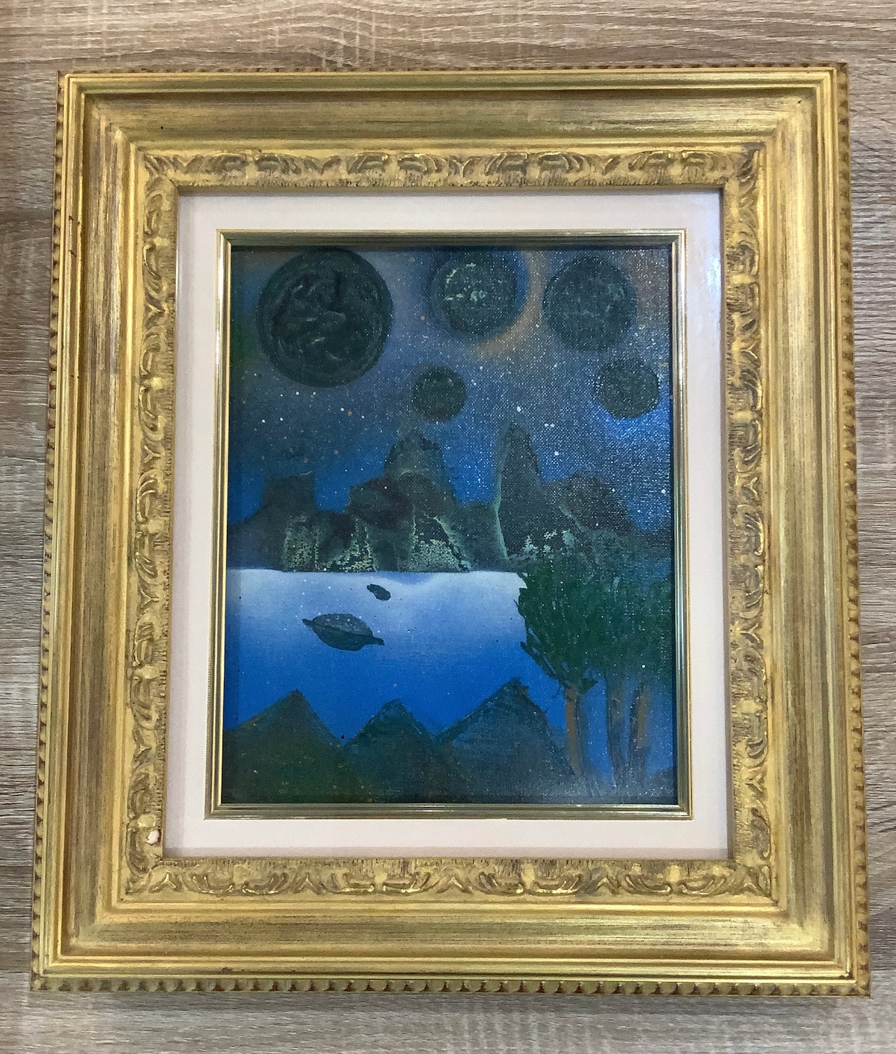 World of blue ( 深青の世界 )  フード付き半袖Tシャツ  ブラック