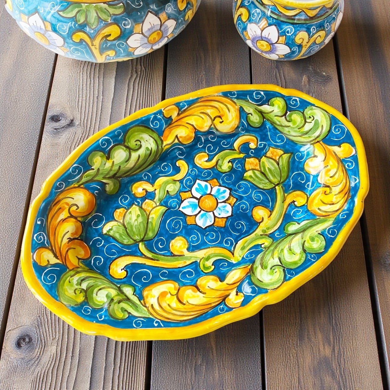 オーバル皿 25cm OVL047 マヨリカ焼き イタリア陶器 barocco