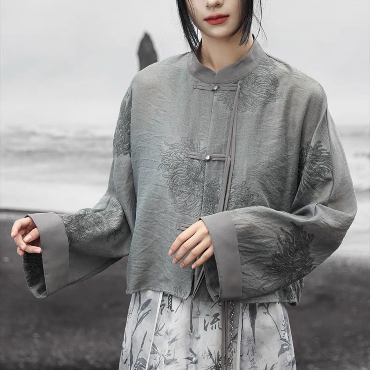 シャドウシアー チャイナブラウス　M24446