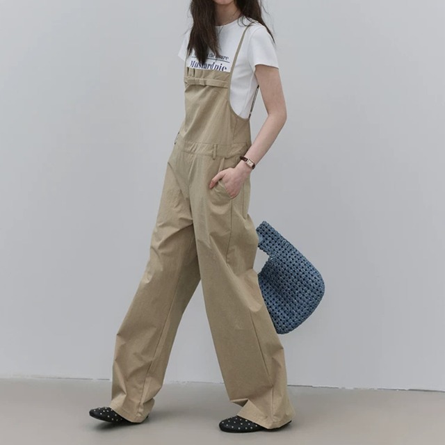 リボンデザインワイドサロペットパンツ　2litr06119