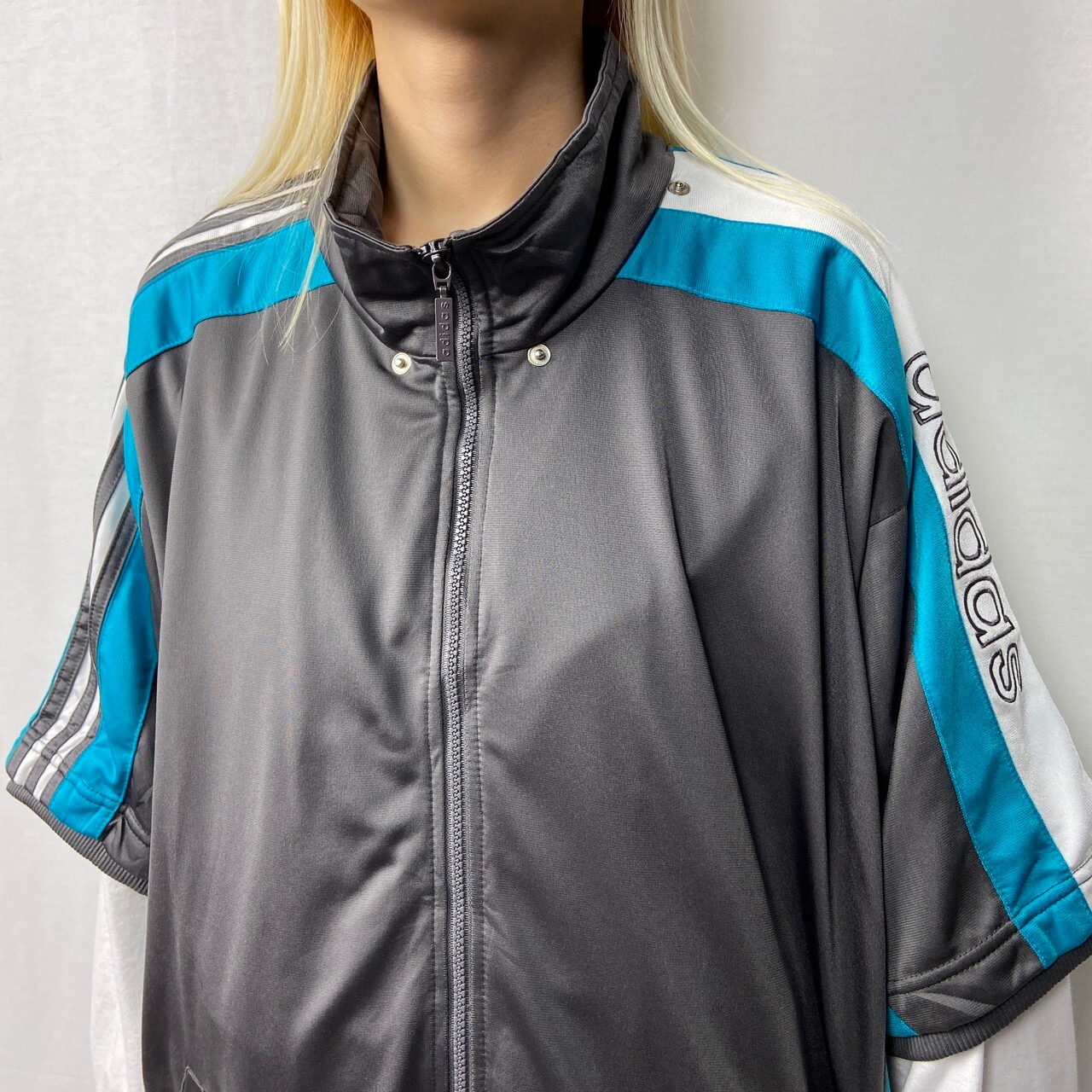 90年代 adidas アディダス 半袖 ジャージ トラックジャケット メンズXL 