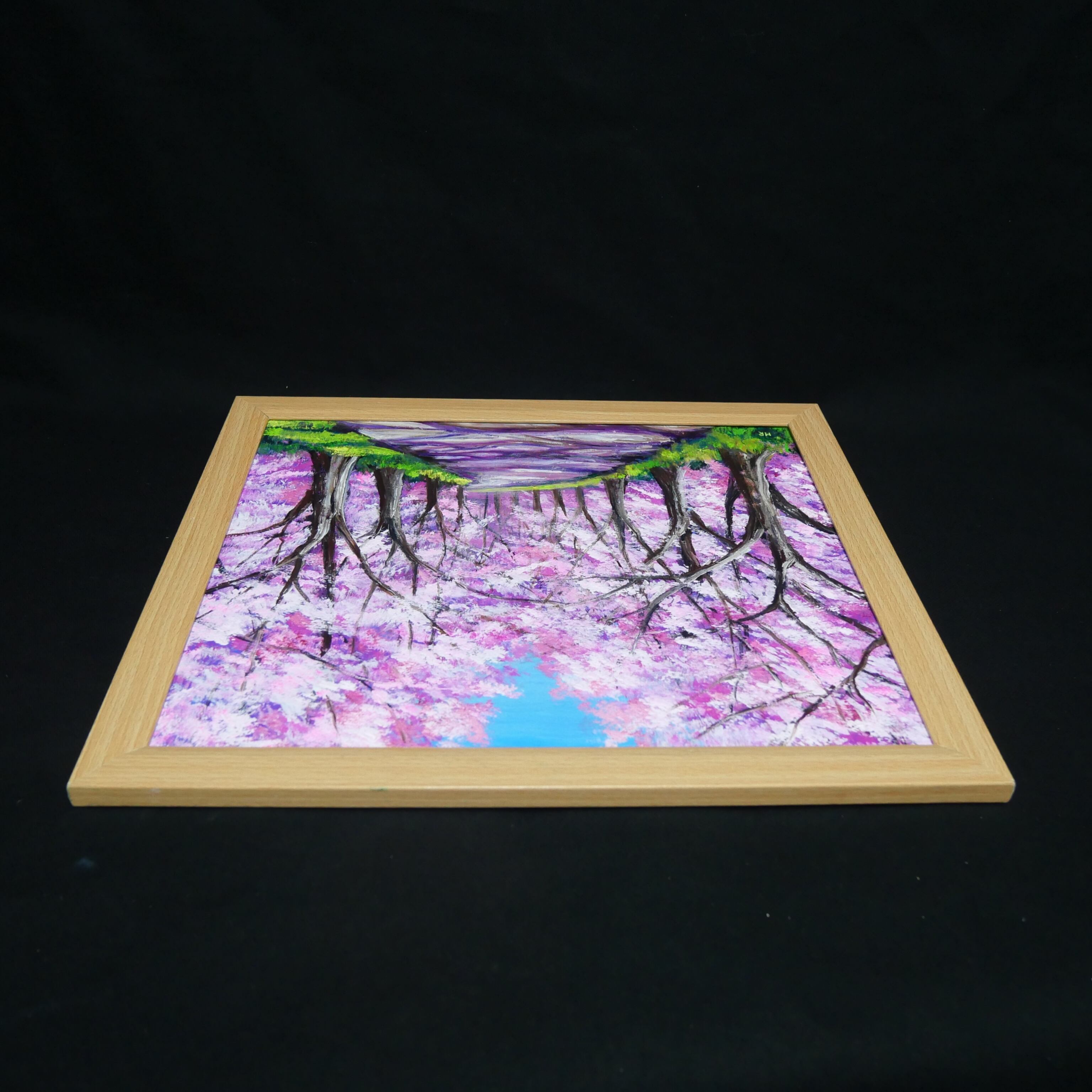 桜の小道：春の記憶｜油絵 桜 風景画 絵画 原画 春 癒やしのアート