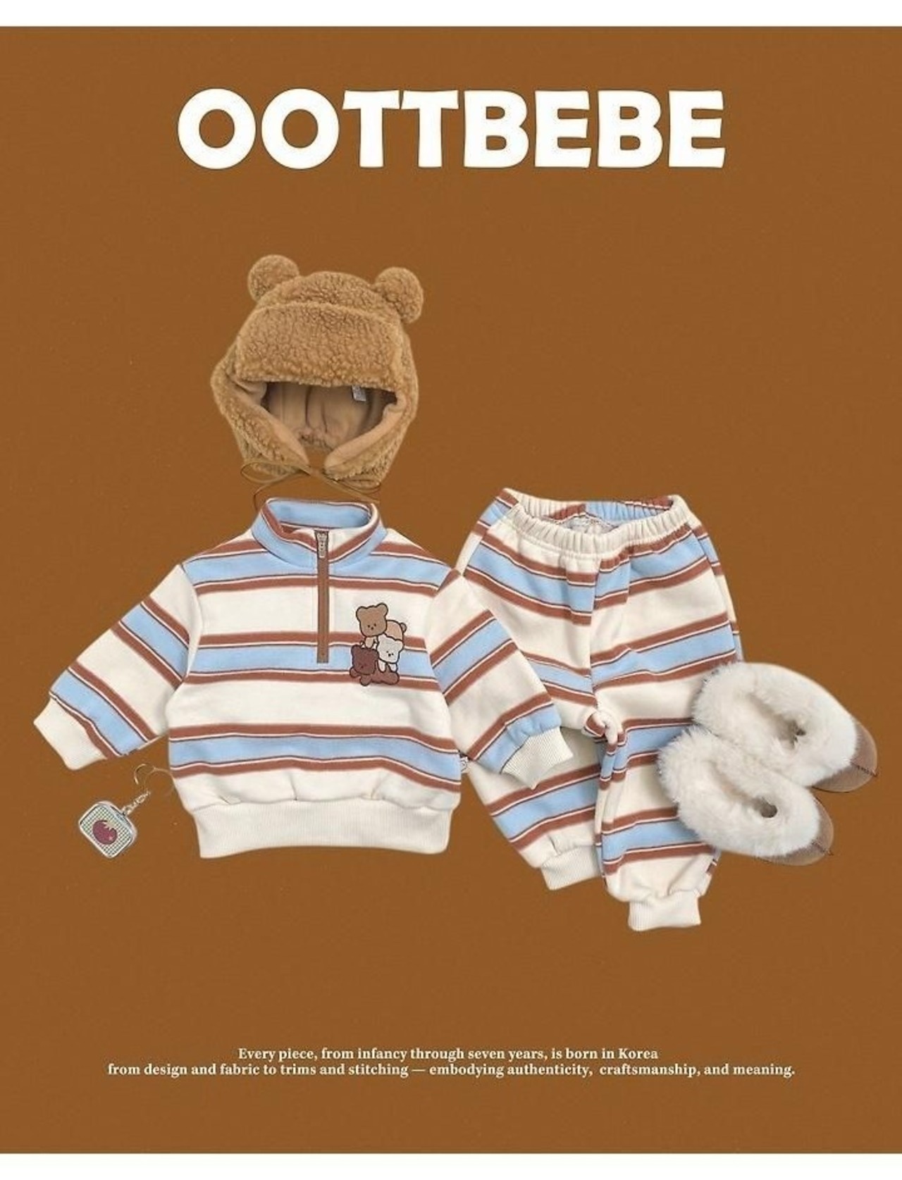 韓国子供服 / 26winter / oottbebe / くまのお友達上下セット / ベビー&キッズ / 冬服 *XS~XL*
