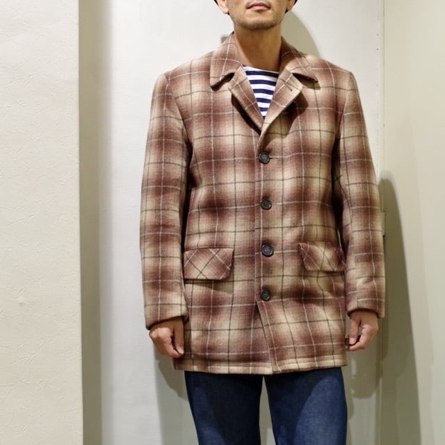 1950-60s Wool Car Coat ”Shadow Check” / ヴィンテージ ウール カーコート / オンブレ チェック | 古着屋  仙台 biscco【古着 & Vintage 通販】