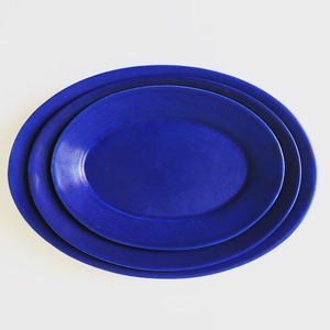 【宮木英至】oval plate/indigo blue/S