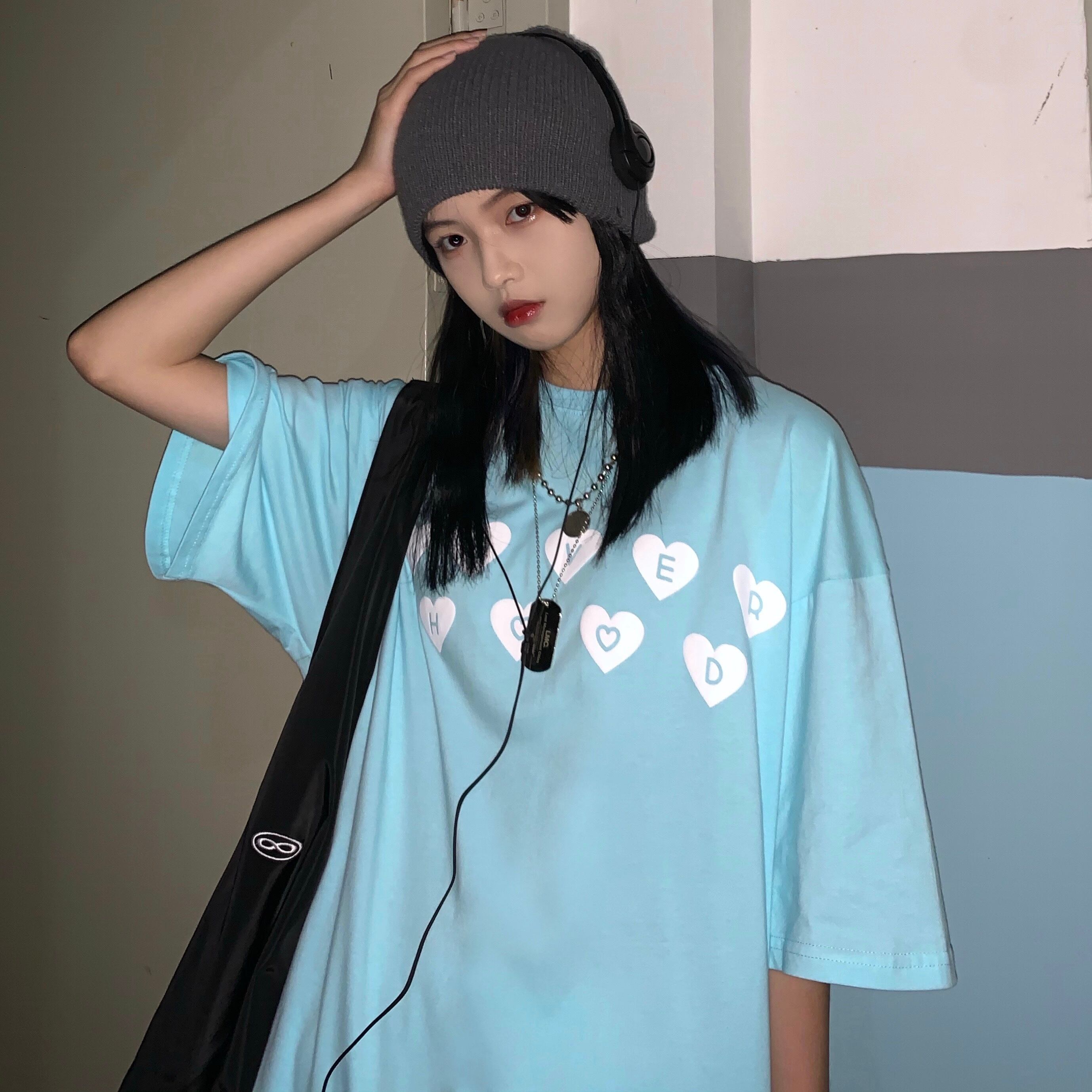 スタイルサマールーズカジュアルTシャツ ロングプリント 夏物 ケッペル36854114922