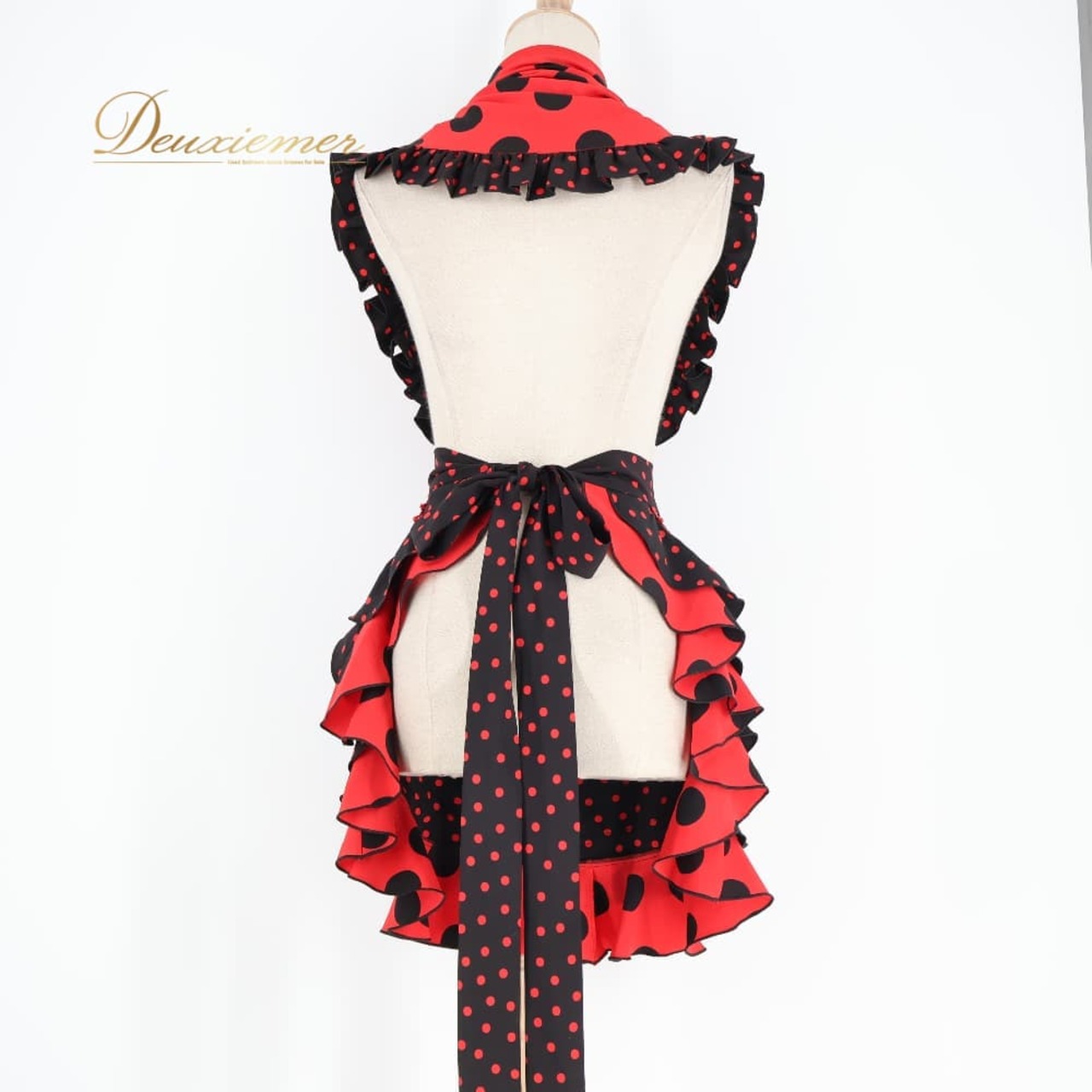 フラメンコ 衣装 MARINA FLAMENCA シージョ エプロン ブラック系 レッド系 赤 黒 水玉 ドット フリル ダンス パーティ 発表会 飾り 装飾 ドット柄 水玉柄 ダンス衣装 ステージ衣装 舞台衣装