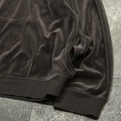 velour zip up hoodie brown