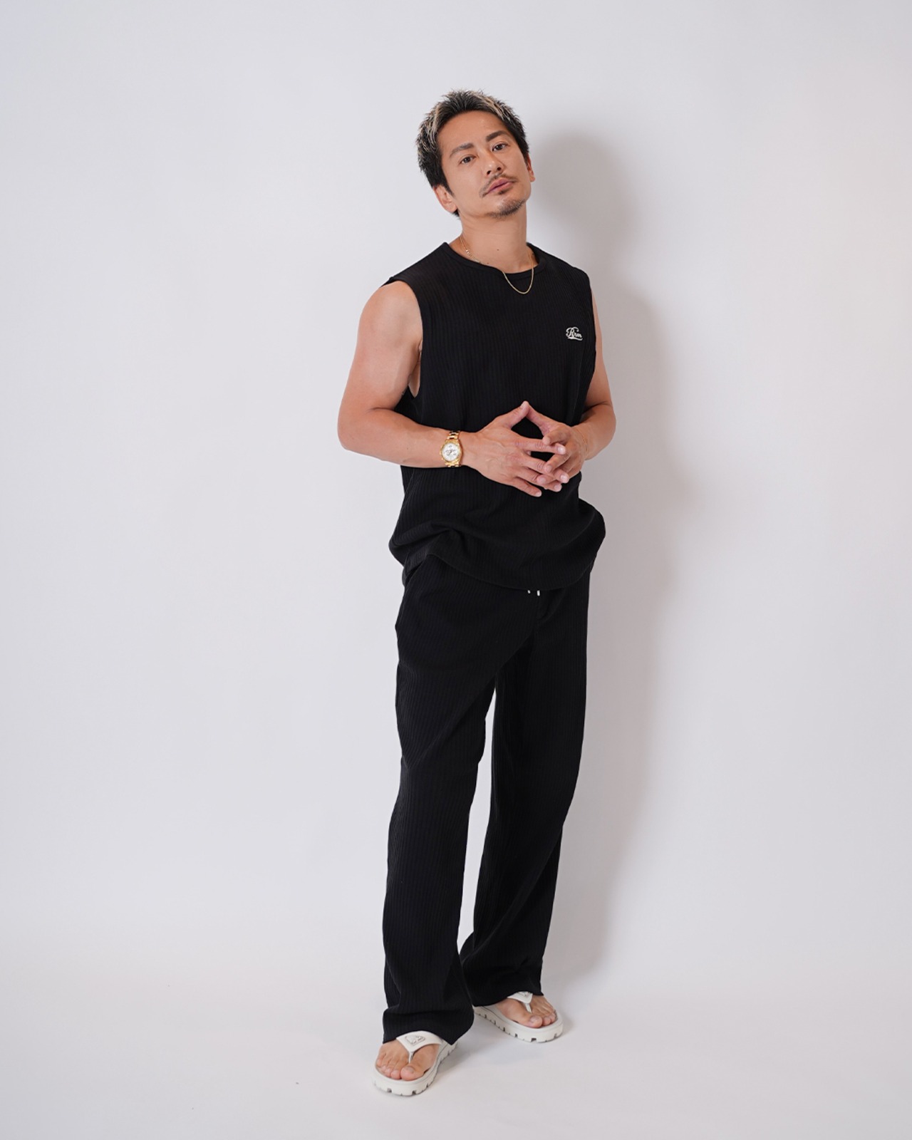【#Re:room】RRM RIB RELAX PANTS	［REP325］