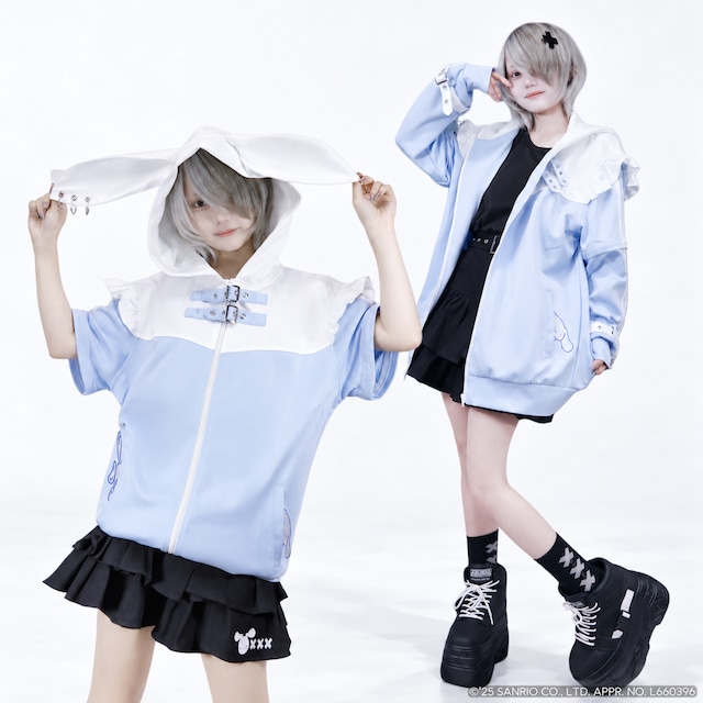 うさ耳付きSIDE LINE 2WAY ZIP OUTER【シナモロール×NIER】
