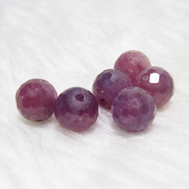 【送料無料】天然石128面カットルビー7.8mm 1粒売り