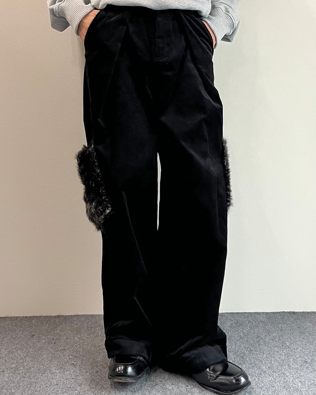 【26/AW Oscar Ouyang】Black corduroy cargo trousers