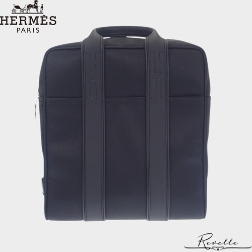 【HERMES】エルメス HERMES アカプルコ サック アド バックパック リュック・デイパック レザー トワルシェブロン ブラック メンズ【バッグ】