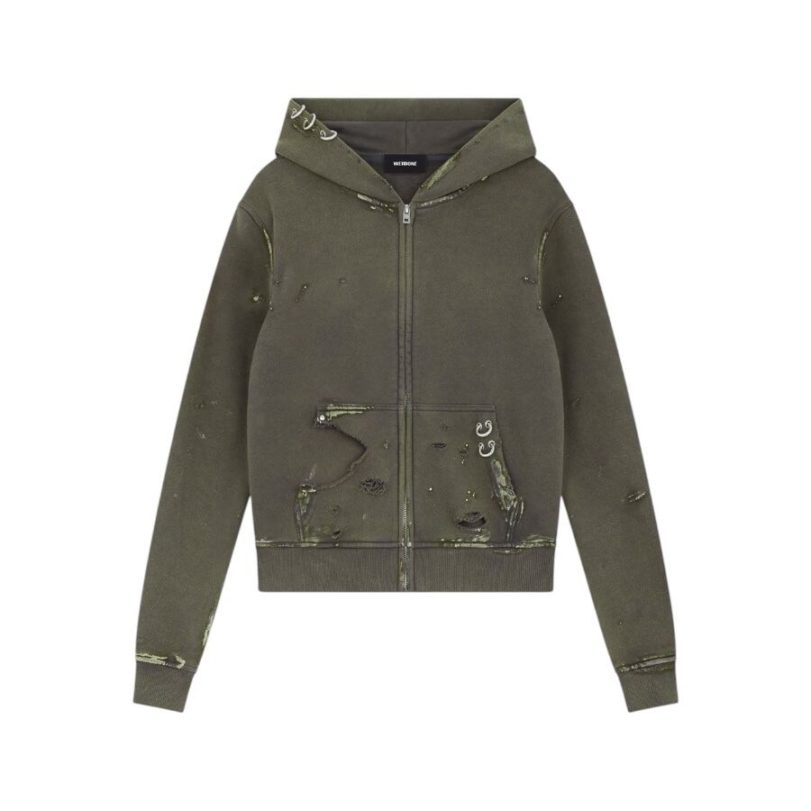 WE11DONE】PIERCING DETAIL HOODIE ZIP-UP | AYIN