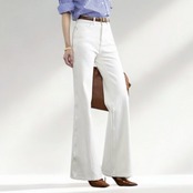 スリット入り ハイウエスト ワイド フルレングス パンツ 　　 00052