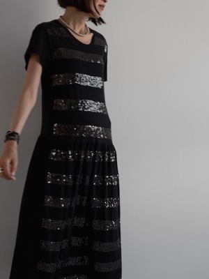 tricot COMME des GARÇONS　SEQUIN BORDER DRESS