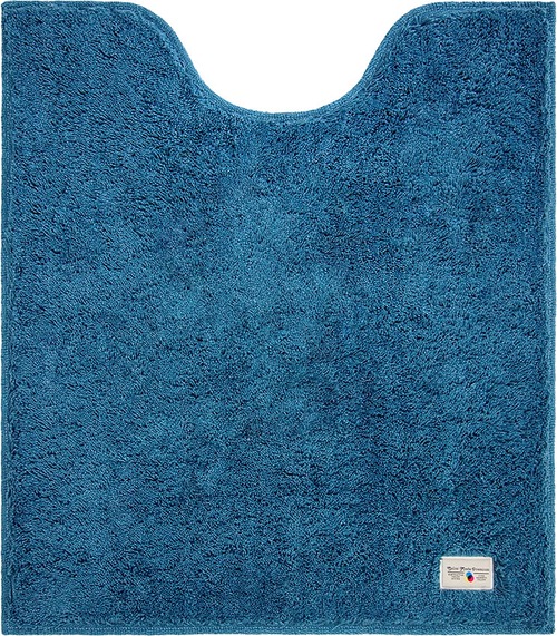エンヴェールヘルック(R) トイレマット 80×70cm ロングサイズ ファブリック ターコイズブルー カラーモードプレミアム ふんわり 高級感のある深い色味 洗濯OK 滑り止め加工 抗菌・防臭・消臭