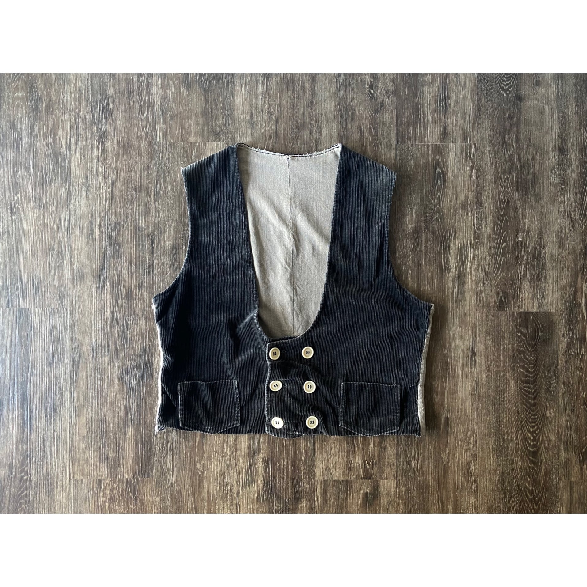 vintage logger vest corduroy black 