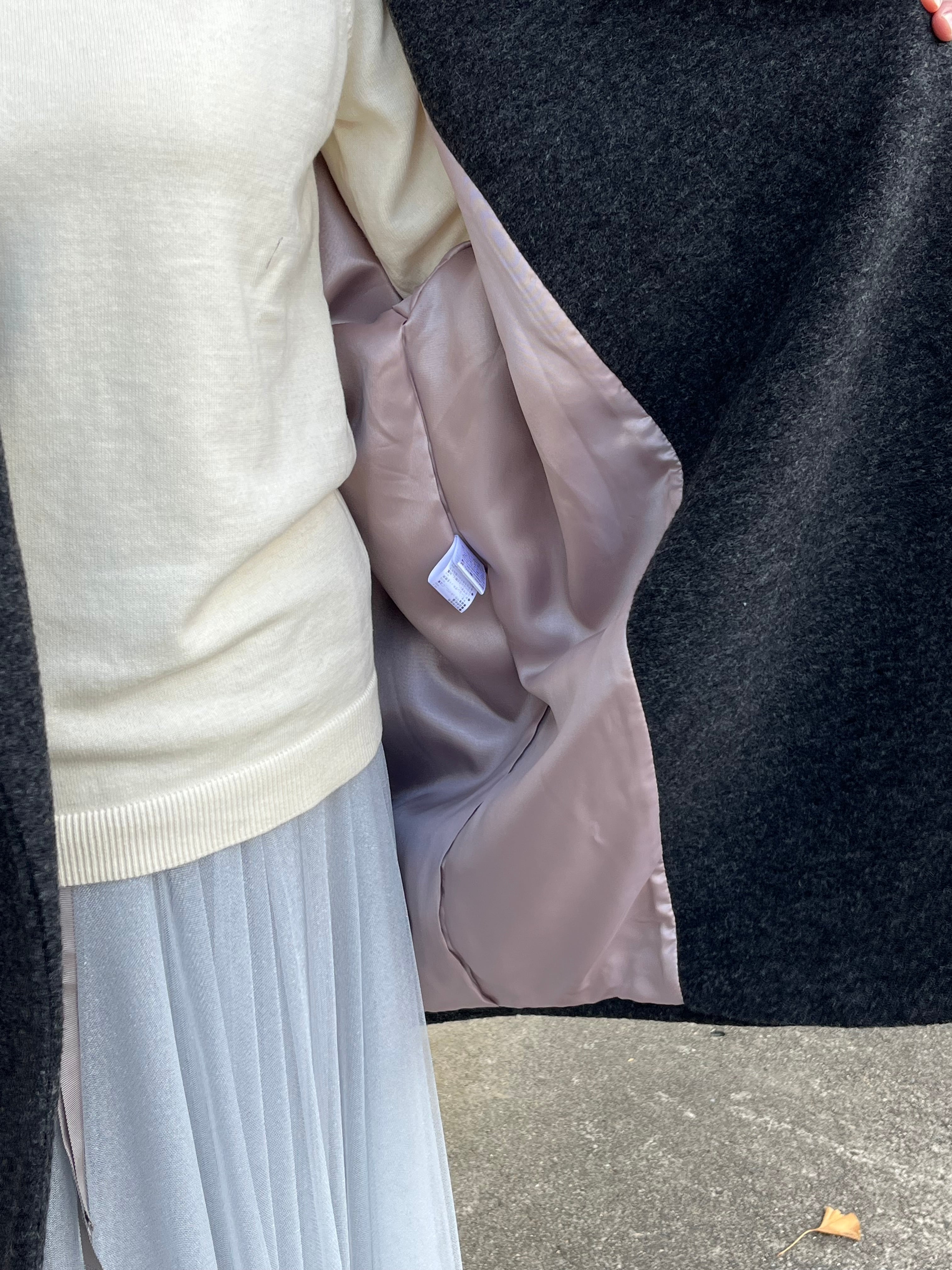 PASSIONE/546431/コクーンシルエットウール混コート(チャコール) | QREEQ