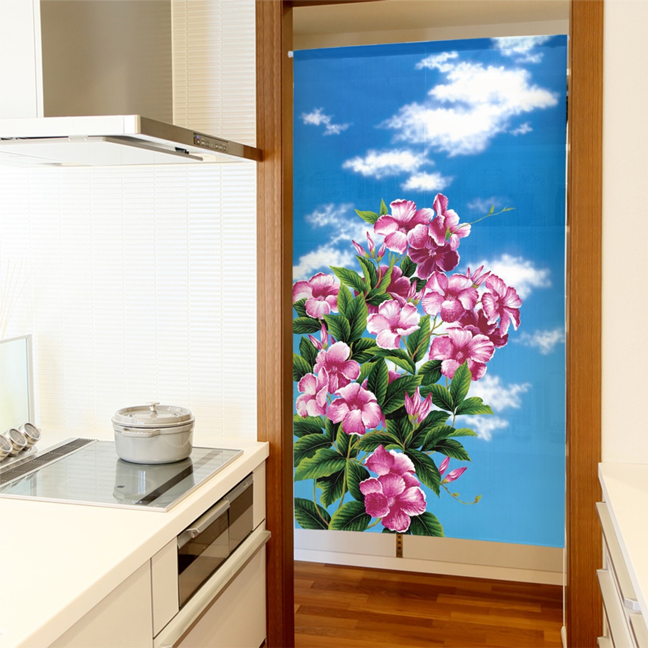 【受注生産】 のれん  Hawaiian Flower  幅85ｘ丈150cm