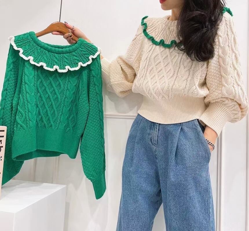 フリルカラーニット   AJ1079-6010