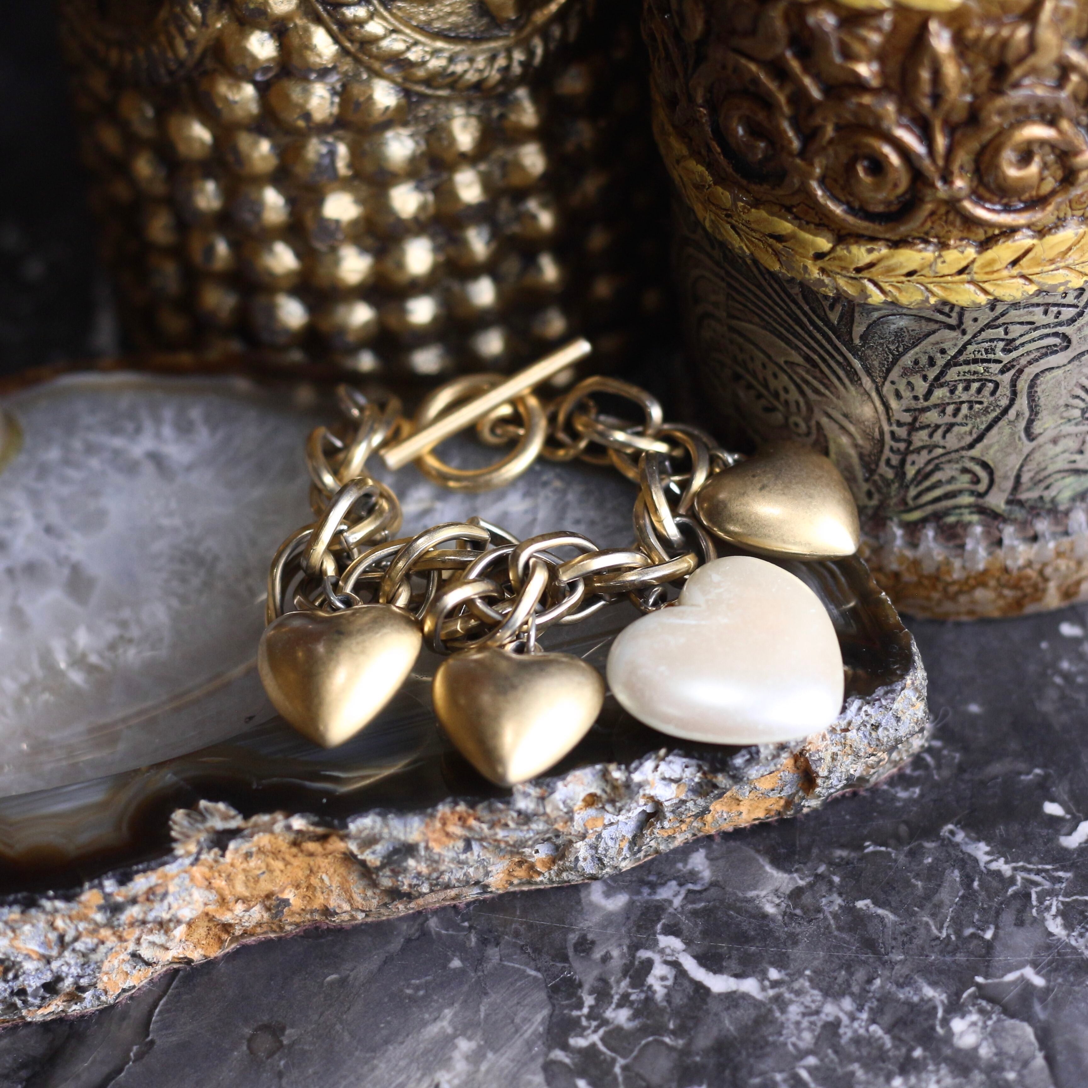 USA VINTAGE MULTI HEART CHARM DESIGN BRACELET/アメリカ古着マルチ