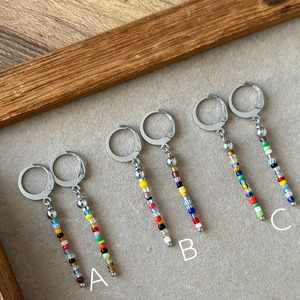 【ｻｰｼﾞｶﾙｽﾃﾝﾚｽ：ｼﾙﾊﾞｰ】アンティークビーズ ピアス