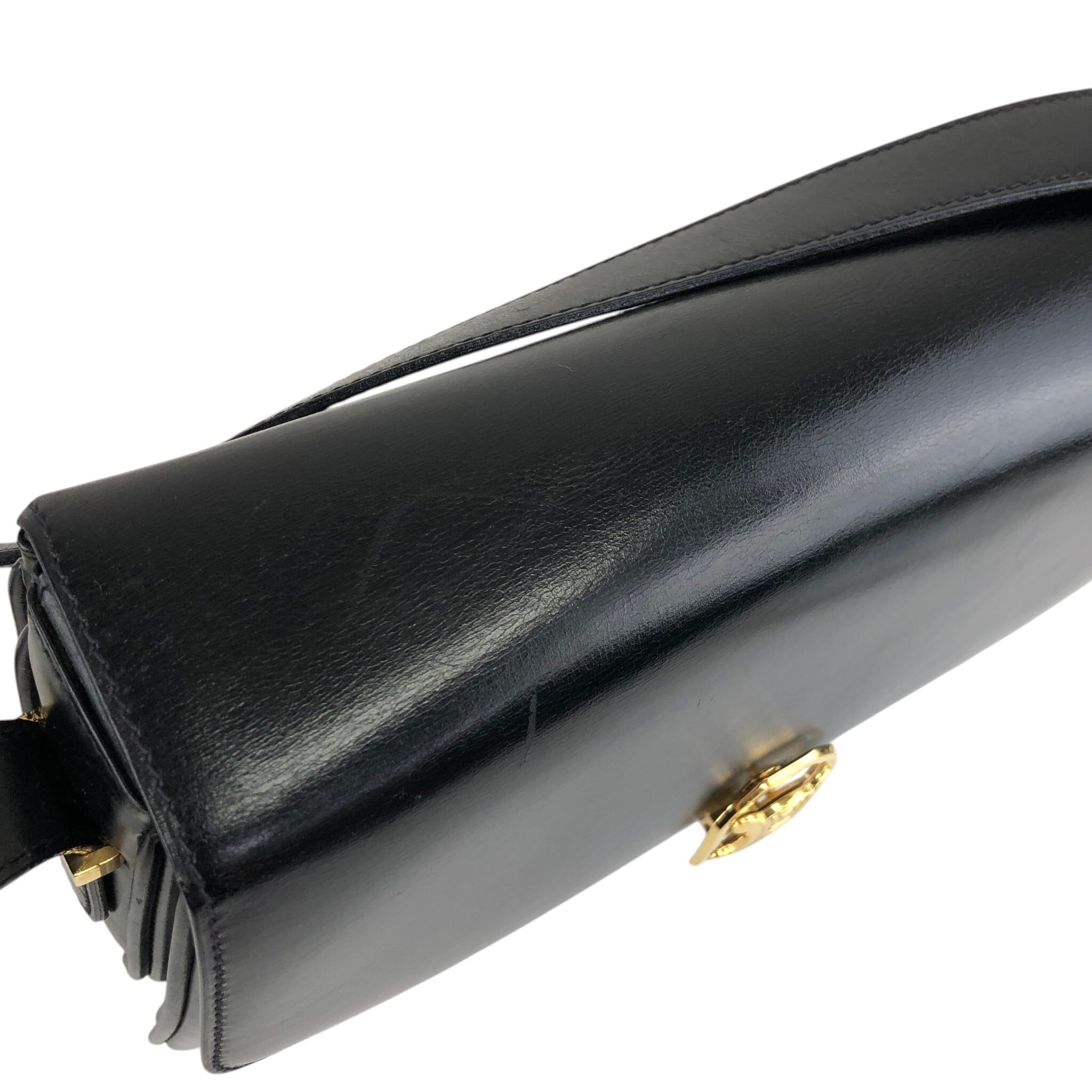 CELINE セリーヌ ショルダーバッグ ブラック ブラゾン レザー vintage