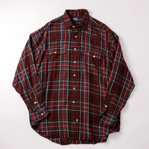【極美品】90s Ralph Lauren special rayon shirt big size L/S extra condition / ラルフローレン スペシャル レーヨン シャツ 長袖 ビッグサイズ XL ブラウン レッド エクストラコンディション