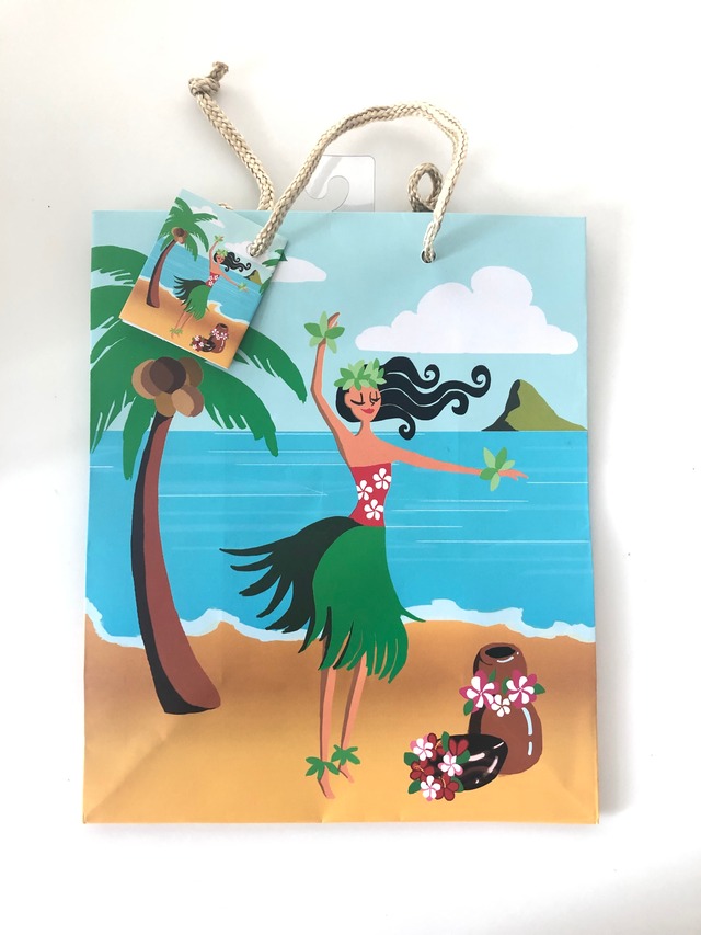 ハワイアンペーパーバッグ Hula Girl Beach （3枚セット）