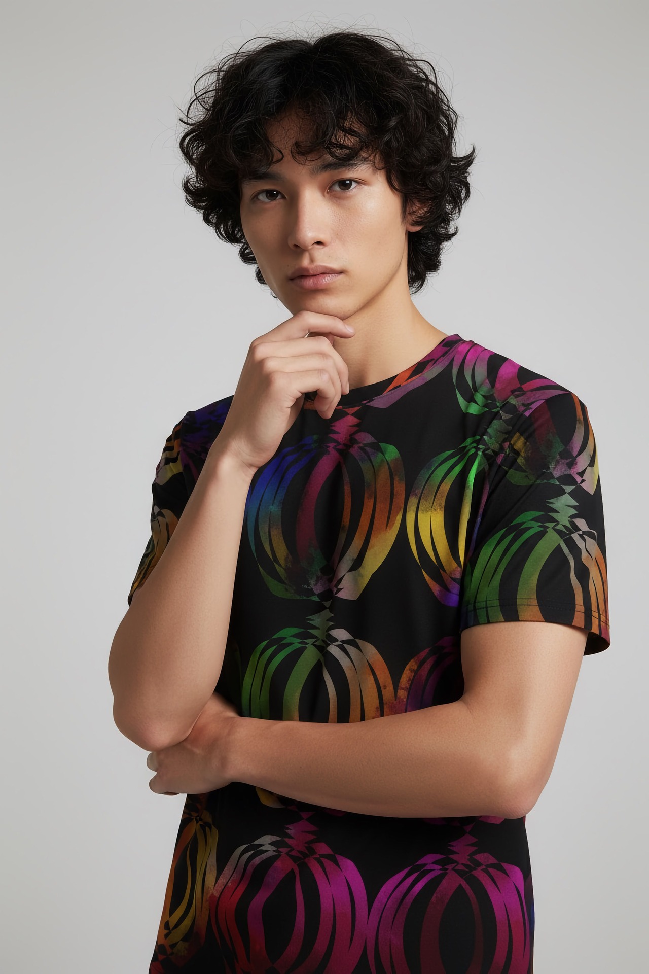 All-over print men's crew neck T-shirt