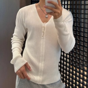 DeepVネック薄手ニット　0866