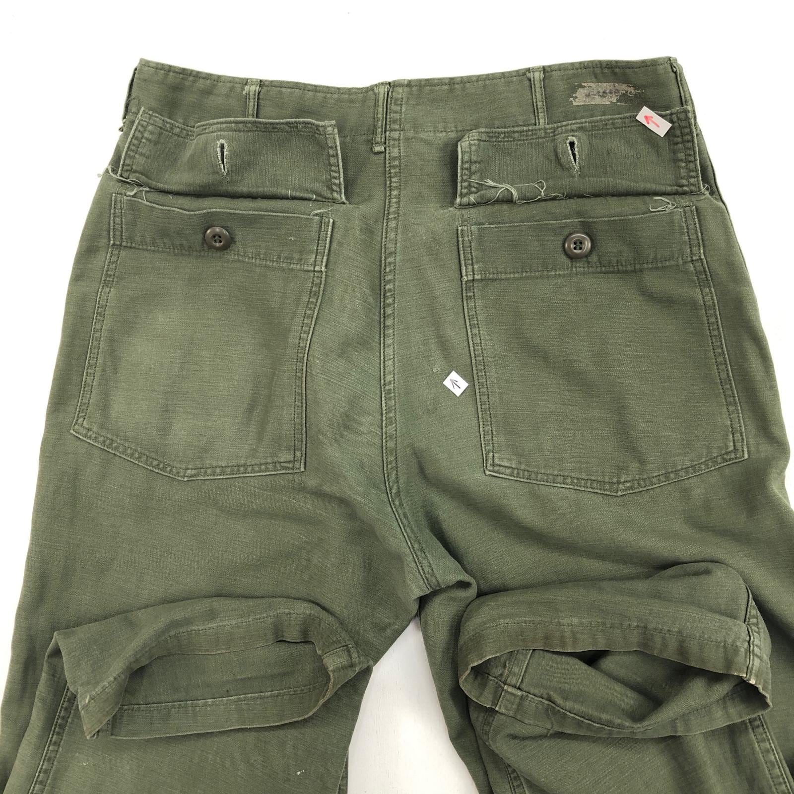US ARMY ベイカーパンツ 60s ダブルステッチ ボタン ヴィンテージ U.S.ARMY 60年代 USA製 OG-107 ミリタリー ベイカーパンツ ダブル