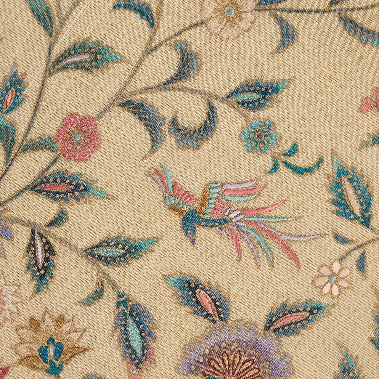 唐花模様 金更紗に手刺繍 袋帯 【中古】 | かわの屋