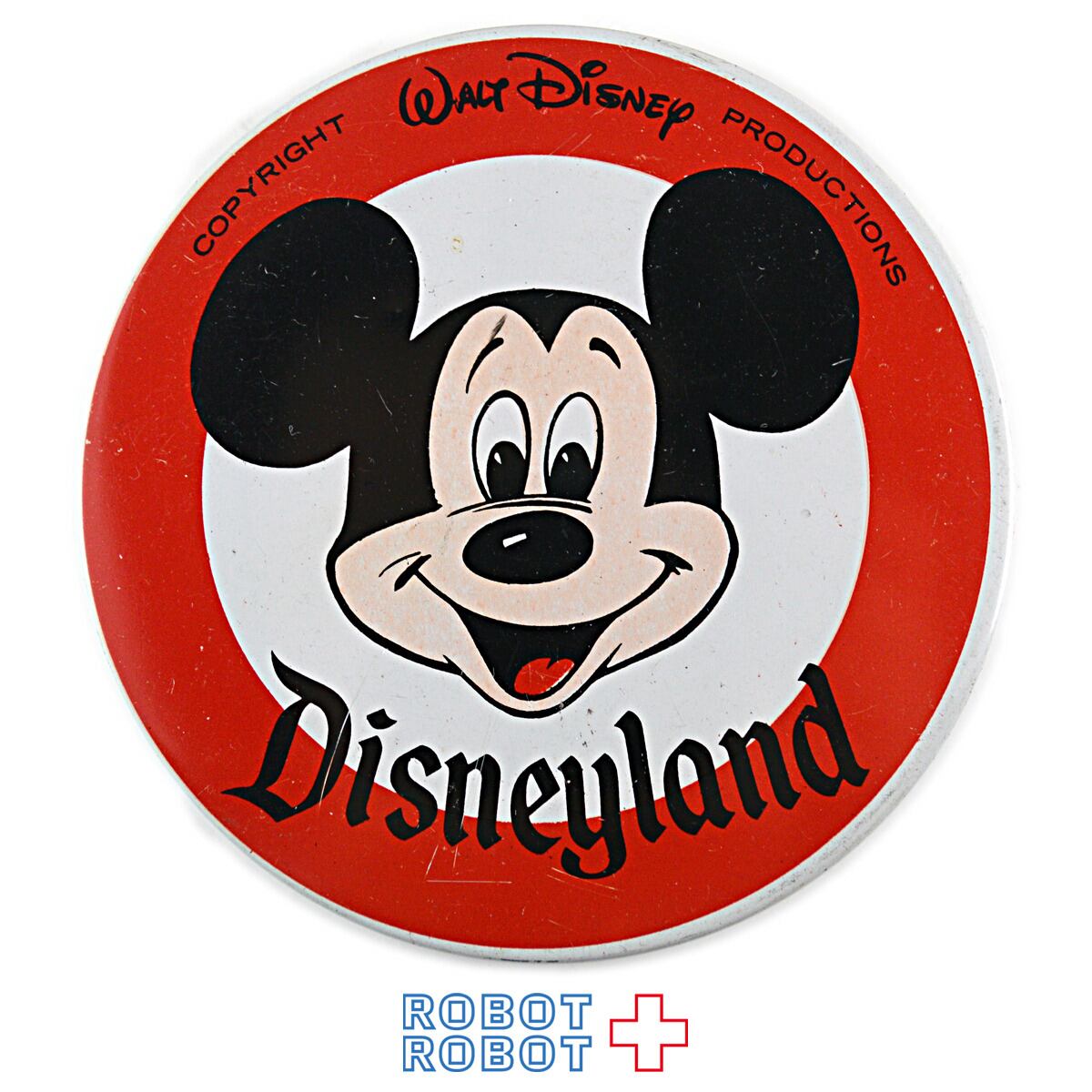 ディズニー缶バッジ ディズニーランド ミッキー 赤サークル 正面向 