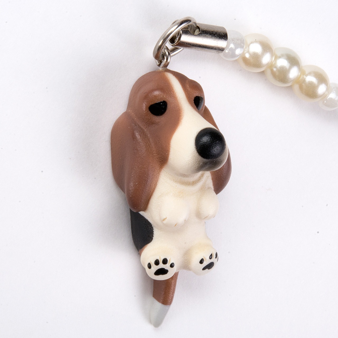 Dog 92 Basset Hound バセットハウンド トライカラー ビーズ ストラップ DN-4302