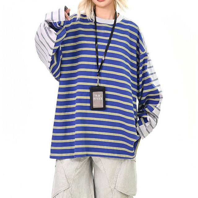 マルチピッチボーダーロングスリーブTシャツ 1col R02876