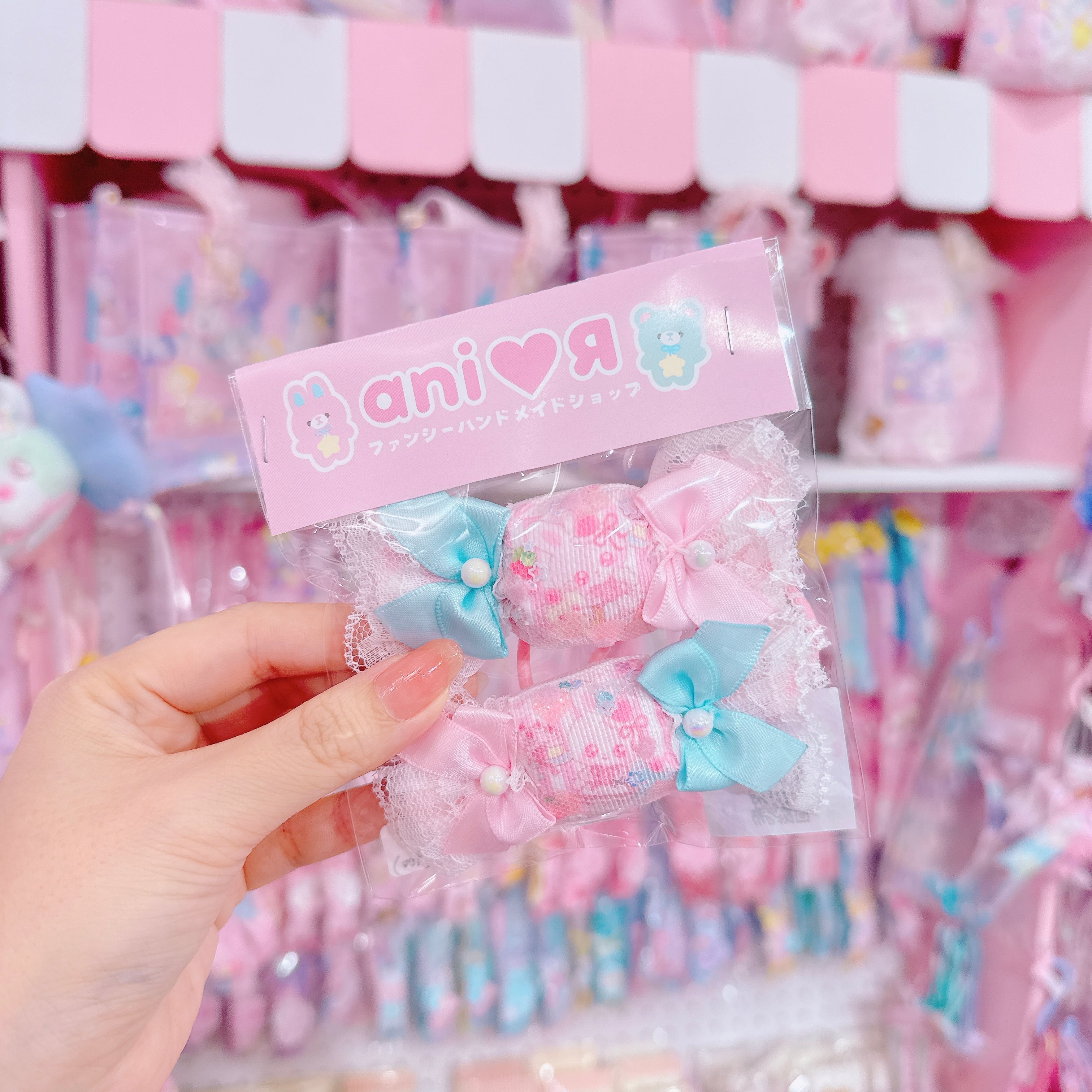 【E3】103-5 Candyリボンツインヘアゴム