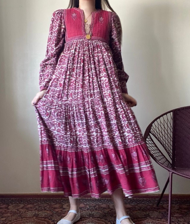 Indian Cotton Dress (RED)