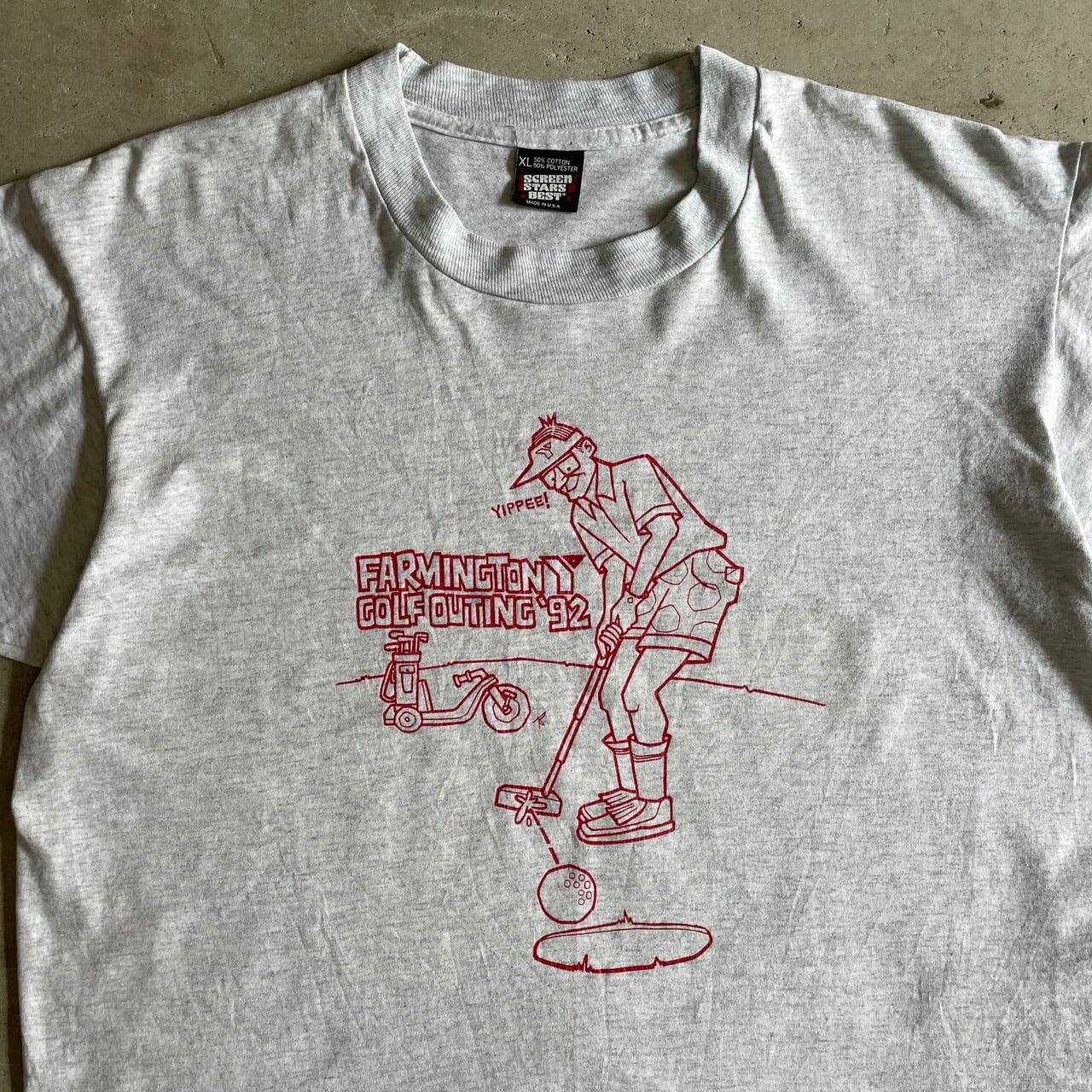 90年代 USA製 ゴルフ プリントTシャツ メンズXL 古着 FARMINGTON GOLF OUTING 92 90S ヴィンテージ