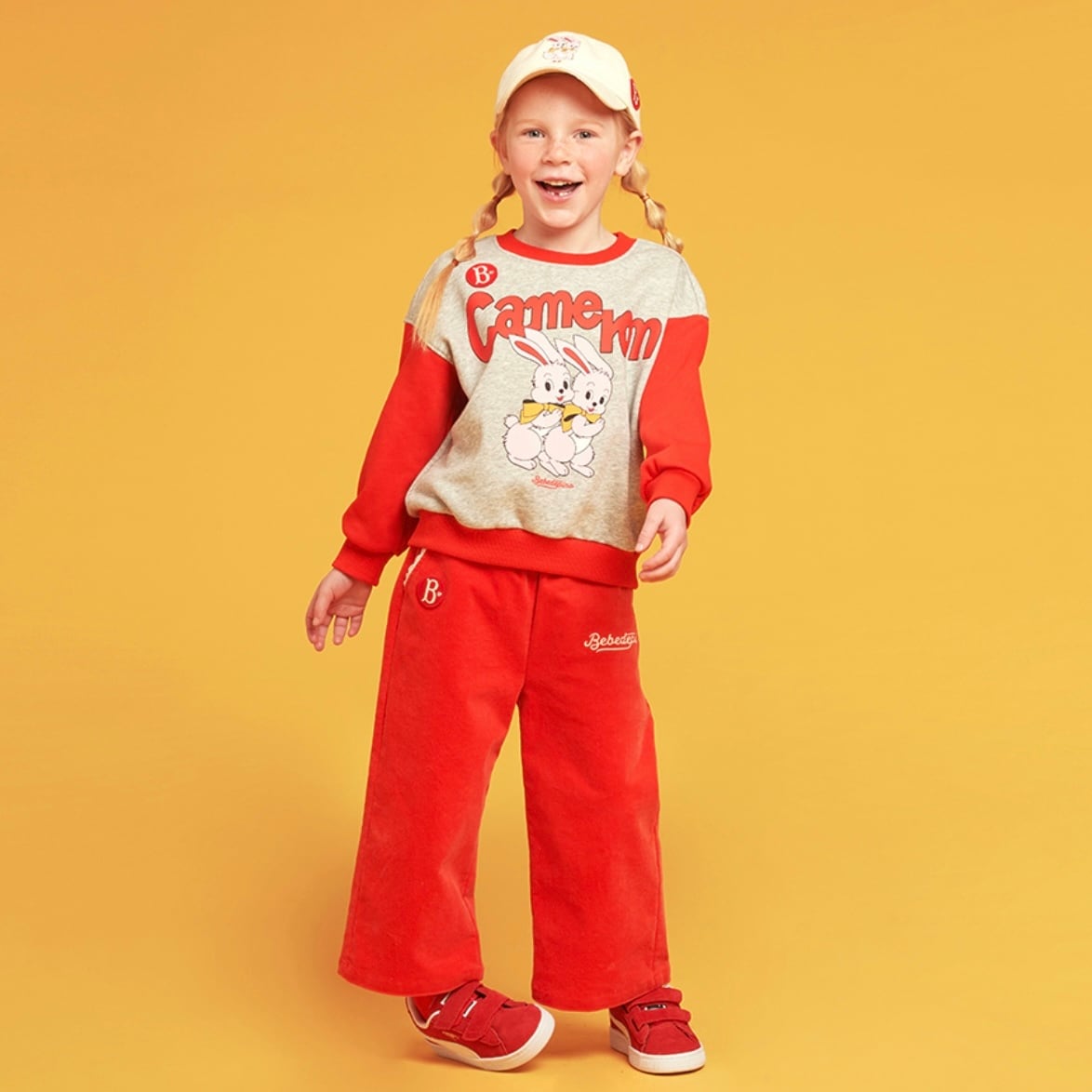 BEBE DE PINO] Twins bunny color block sweatshirt 正規品 韓国